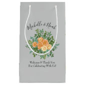 Peach Gray Wedding Spring Floral Klein Cadeauzakje (Voorkant)
