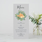 Peach Gray Wedding Spring Floral Menu (Staand voorkant)