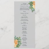 Peach Gray Wedding Spring Floral Menu (Achterkant)