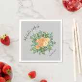 Peach Gray Wedding Spring Floral Servet (Insitu)