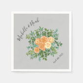 Peach Gray Wedding Spring Floral Servet (Voorkant)