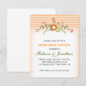 Peach & Green Floral Wedding Rehearsal Dinner Kaart (Voorkant / Achterkant)