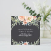 Peach Green Navy Pastel Floral Wedding (Staand voorkant)