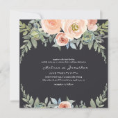 Peach Green Navy Pastel Floral Wedding (Voorkant)