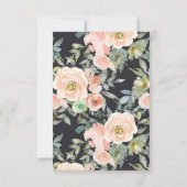 Peach Green Navy Pastel Floral Wedding Carte RSVP (Dos)