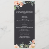 Peach Green Navy Pastel Floral Wedding Programme Programma (Achterkant)