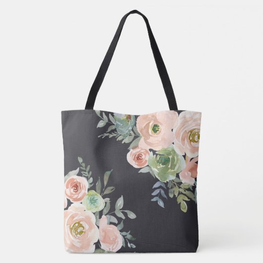 Peach Green Navy Pastel Initial Monogram Sac fourr (Dos)