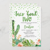 Peach Green Taco Bout Deux Invitation pour le 2e a (Devant / Derrière)