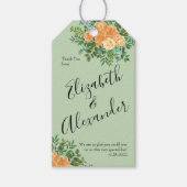 Peach Green Wedding Spring Pastel Cadeaulabel (Voorkant)