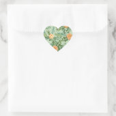 Peach Green Wedding Spring Pastel Floral Hart Sticker (Tas)