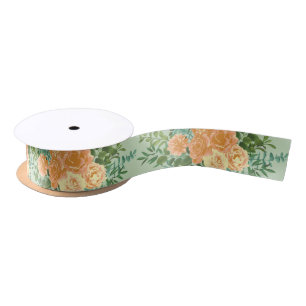 Peach Green Wedding Spring Pastel Floral Lint