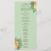 Peach Green Wedding Spring Pastel Floral Menu (Achterkant)
