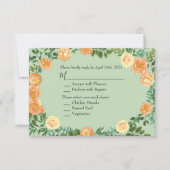 Peach Green Wedding Spring Pastel Kaart (Voorkant)