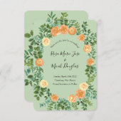 Peach Green Wedding Spring Pastel Kaart (Voorkant / Achterkant)