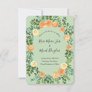 Peach Green Wedding Spring Pastel Kaart