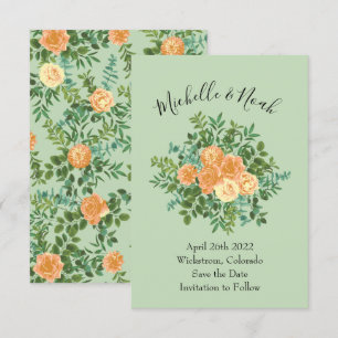 Peach Green Wedding Spring Pastel Kaart