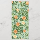 Peach Green Wedding Spring Pastel Menu (Achterkant)