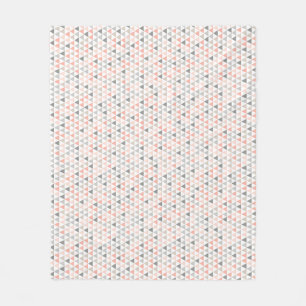 Peach Grey beige Neutrals Moderne Geometric Patter Fleece Deken