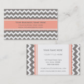Peach Grey Chevron Retro Visitekaartjes (Voorkant / Achterkant)