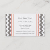Peach Grey Chevron Retro Visitekaartjes (Achterkant)