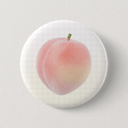 Peach Grid Kawaii Button (Voorkant)