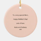 Peach Heart Photo Keepsake Moederdag Keramisch Ornament (Achterkant)