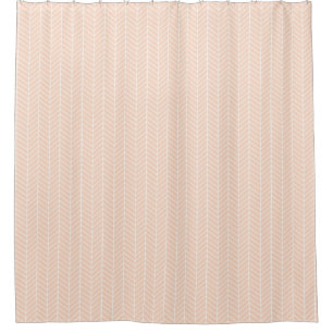 Peach Herringbone douchegordijn