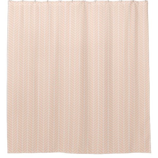 Peach Herringbone douchegordijn (Voorkant)