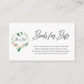 Peach Het is een meisjesboek voor Baby shower Informatiekaartje (Voorkant)