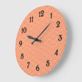 Peach Hexagon geometric Grote Klok (Hoek)