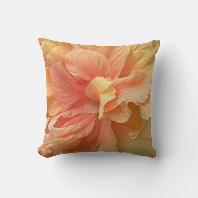 Peach Hibiscus American Mojo Accent Pillow Kussen (Voorkant)