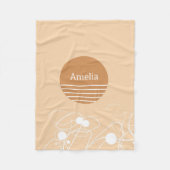 'Peach Horizons' | Gepersonaliseerde naam Baby dek Fleece Deken (Voorkant)