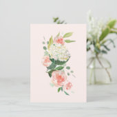 Peach hydrangea van uw bureau een persoonlijke Sja Bedankkaart (Staand voorkant)