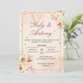 Peach Invitation boda durazno naranja claro (Debout devant)