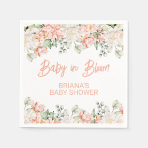 Peach Ivory Beige Neutraal Baby shower Servet