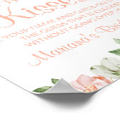 Peach Ivory Floral Kisses Vrijgezellenfeest Spelbo Poster (Hoek)