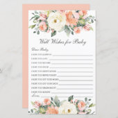 Peach Ivory Floral well wil Baby shower (Voorkant / Achterkant)