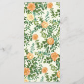 Peach Ivory Wedding  Roos Menu (Achterkant)