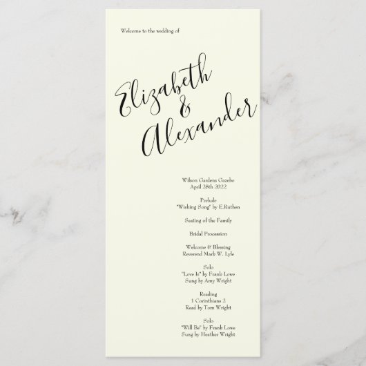 Peach Ivory Wedding  Roos Menu (Voorkant)