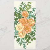 Peach Ivory Wedding Roos Menu (Achterkant)