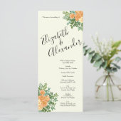 Peach Ivory Wedding Roos Menu (Staand voorkant)