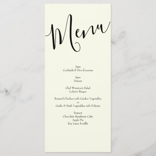 Peach Ivory Wedding  Roos Menu (Voorkant)