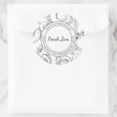 Peach Jam Croquis étiquette moderne (Sac)