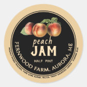 Peach Jam Jar Label Zelfgemaakte Jelly Preserveert (Voorkant)