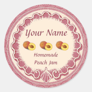 Peach Jam Personaliseer roze Ronde Sticker