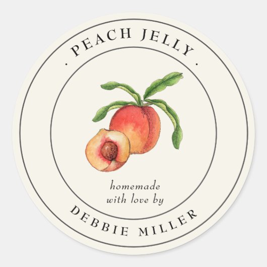 Peach Jelly Incanning Jar Label (Voorkant)