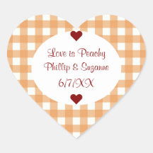 Peach Jelly Wedding Favor Jar Sticker Labels