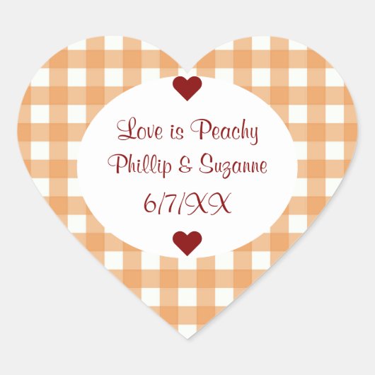 Peach Jelly Wedding Favor Sticker Étiquettes (Devant)