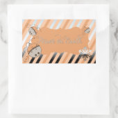 Peach Jingle Bells Stripe Rectangle Sticker (Tas)