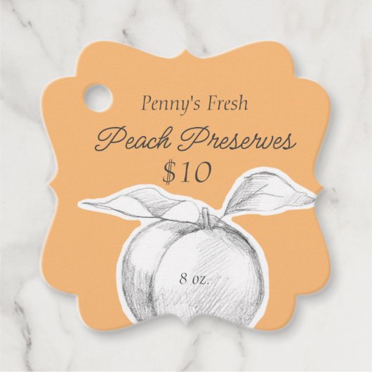 Peach Keuken Koken Inblikken Potje Prijs Bedankjes Labels (Voorkant)